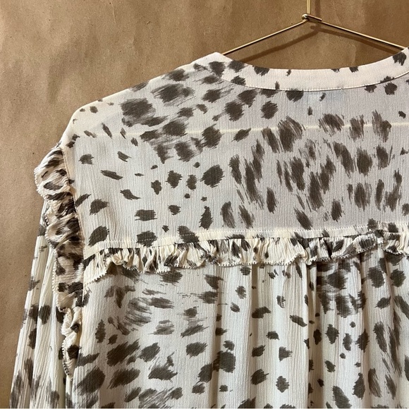 Rails | Lydia Top in Puma Ruffle Neck Tie Popover Top Rayon Chiffon Size S - Picture 10 of 13